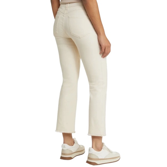 #54 ☑️Wit & Wisdom ECRU High Rise Frayed eyelash hem Wide Leg Flare Ankle Jeans - Picture 3 of 9